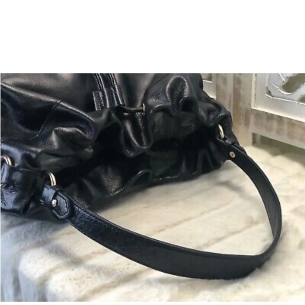 Cole Haan Stage Door black leather small studio satchel